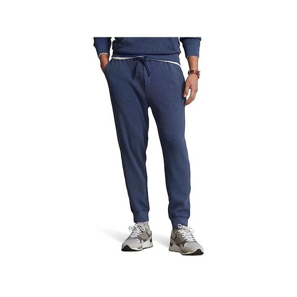Polo Ralph Lauren Men's Sz Medium Clancy Blue Waffle-Knit Jogger Pants - Picture 1 of 12